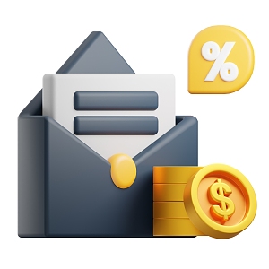 Modern Envelope Gold Coin Currency Cartoon Envelope 3d model