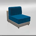 Modern Single Sofa with Blue and Gray Upholstery Compact Design Comfortable Seat 3d model
