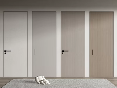 Modern Minimalist Hinged Doors In Various Colors For Home Interior Design 3d model