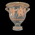 Ancient Greek Terracotta Vase With Two Handles And Figural Scenes As Decorative Household Item