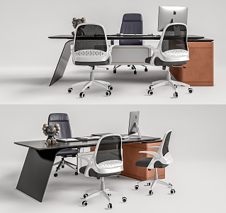 Modern office desk and chair office desk and chair combination 3d model