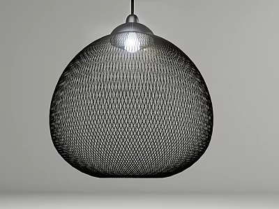 Modern Black Mesh Spherical Pendant Light With Bright Light Source For Interior 3d model