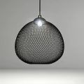 Modern Black Mesh Spherical Pendant Light With Bright Light Source For Interior 3d model