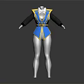 Blue And Gold Accent Fashionable Vest With Black Sleeves And White Pants Design