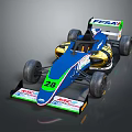 High Performance Blue And Yellow Formula Racing Car With Number 28 And FSAE KSA Logos