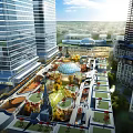 Modern Aerial View of Peking University Resources Yichang Project 3d model