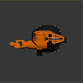 Orange Industrial Robotic Arm With Articulated Joints And Stable Metal Base