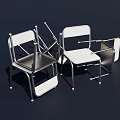 Modern Single Chair With Sleek Metal Frame And White Comfortable Seat