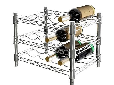 Kitchen Supplies Wine Rack 3d model