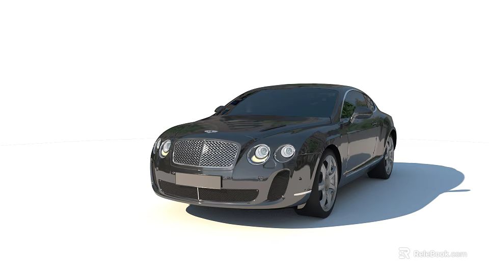 Black Bentley Sports Car With Sleek Design Front Grille And Silver Wheels 3d model 