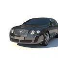 Black Bentley Sports Car With Sleek Design Front Grille And Silver Wheels