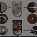 Modern Geometric Circular Wall Decor With Metal Frames And Multiple Colors 3d model