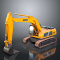 Yellow Crawler Excavator Vehicle With Heavy Duty Bucket And Track System