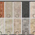 Diverse Floor Tiles With Multiple Colors Herringbone And Square Patterns Designs 3d model