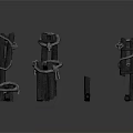 Black Metal Mechanical Components With Various Shapes And Structural Parts