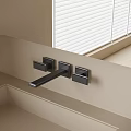 Modern Wall Mounted Faucet With Sleek Black Design In Minimalist Bathroom Setting