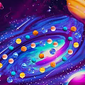 Commercial Digital Display Screen With Space Planets Design In Mall Setting For Viewing