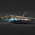 Camouflage Fighter Jet With Number 27 And Missiles