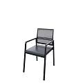 Modern Black Dining Chair With Metal Frame And Mesh Back Design 3d model