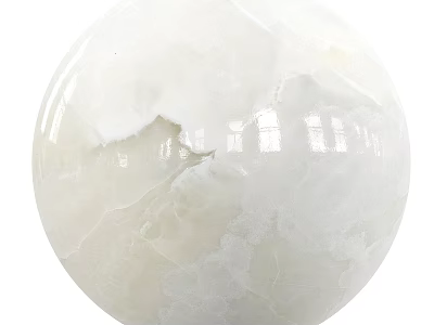 White Marble Spherical Component With Textured Surface And Glossy Finish For Decorative Applications 3d model