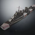 Modern Naval Warship Water Vehicle With Streamlined Hull And Multiple Decks 3d model