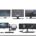 Modern Multiple Computer Monitors And Laptop Setup With Keyboard Mouse And Multi Screen