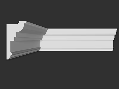 White Layered Decorative Cornice Component With Detailed Architectural Design For Interior 3d model