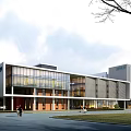 Modern Office Building Exterior Design With Glass Facade Clean Lines And Landscaped Entrance