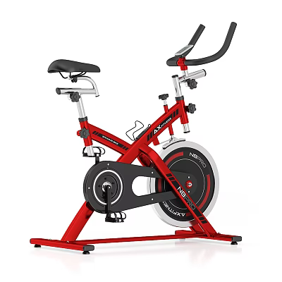 Red Stationary Bike For Home Gym With Adjustable Seat And Flywheel 3d model