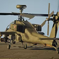 Military Attack Helicopter With Rotors Cockpit Weapon Systems Landing Gear And Camouflage Paint