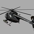 Black Military Helicopter With Transparent Cockpit And Rocket Launchers