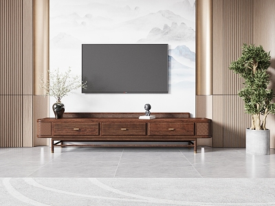 New Chinese TV cabinet background wall model