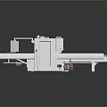 Automated Industrial Machine With White Structure And Mechanical Components On Conveyor Belts