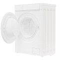 Two Front Load LG Washing Machines With Open Door Control Panel And Time 3d model