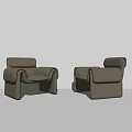 Sleek Modern Leather Leisure Chairs In Olive Green With Contemporary Design And Multiple Angles