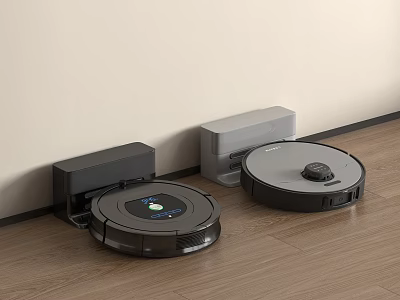 Smart Robot Vacuums With Charging Docks For Efficient Home Floor Cleaning 3d model
