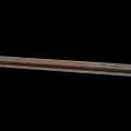 Ancient Long Blade Weapon With Metal And Wooden Handle On Black Background