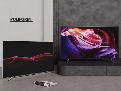 Poliform Modern Ultra Thin TVs With Colorful Display In Contemporary Interior Space 3d model