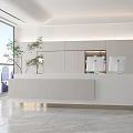 Modern Front Desk Company Lobby Front Desk Front Desk Service Desk Bar Model Background Wall 3d model