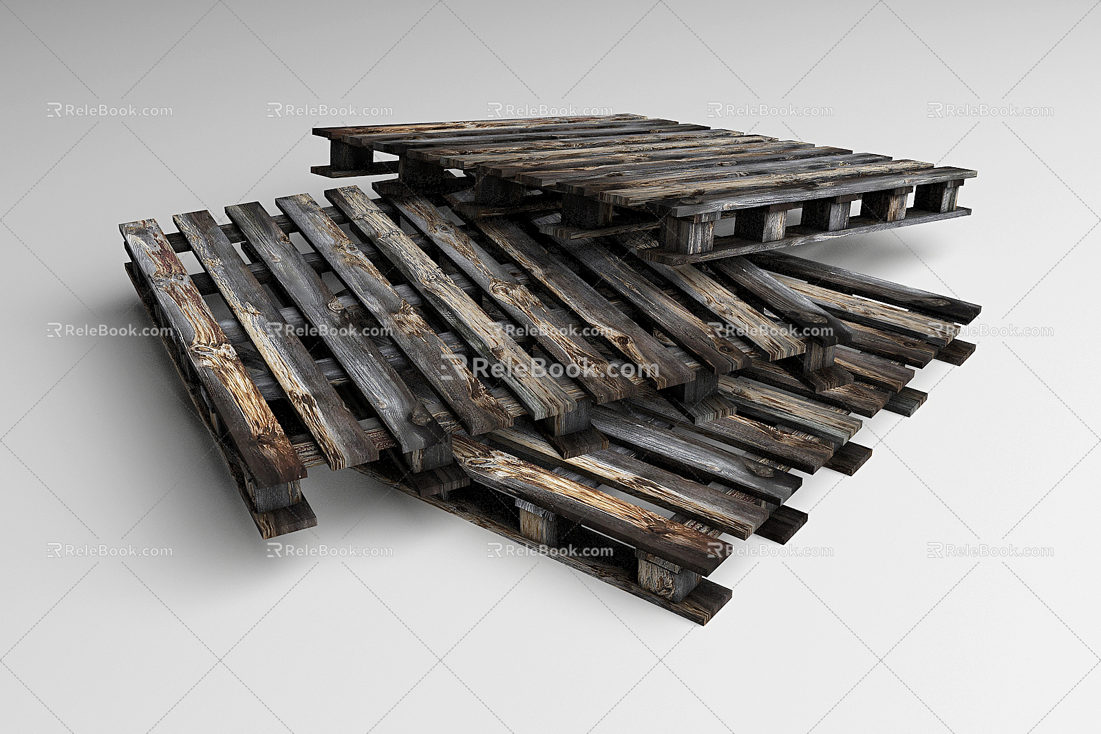 Industrial LOFT Card Board Pallet Wooden Pallet 3d model