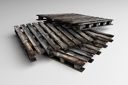 Industrial LOFT Card Board Pallet Wooden Pallet 3d model