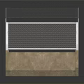Elegant Scenery Showcase With Clear Glass Cover Brown Marble Base And Modern Design