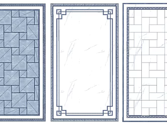 New Chinese Style Tile Patchwork Tile 3d model
