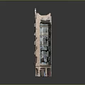 Detailed Vintage Building Model With Multiple Floors And Ornate Balconies Structure Design
