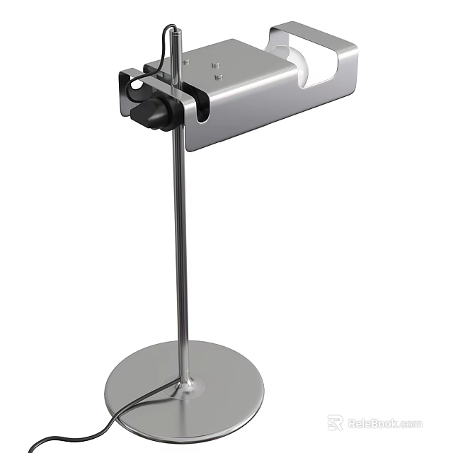 Modern Floor Lamp With Sleek Metal Stand And Stable Round Base Design 3d model 