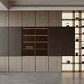Modern Interior Display Cabinet Featuring Wooden Panels Glass Doors And Illuminated Shelves