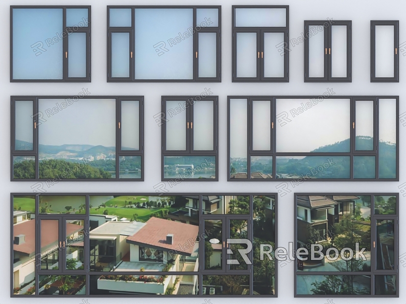 window glass window casement window sliding window aluminum alloy window broken bridge aluminum window bay window glass door floor-to-ceiling window model