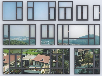 window glass window casement window sliding window aluminum alloy window broken bridge aluminum window bay window glass door floor-to-ceiling window model