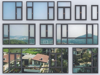 window glass window casement window sliding window aluminum alloy window broken bridge aluminum window bay window glass door floor-to-ceiling window 3d model