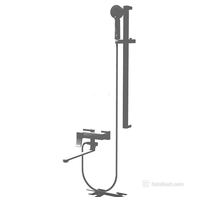 Modern Shower Faucet System With Handheld Shower And Wall Mounted Design 3d model 